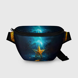 Поясная сумка Звезда на воде ночь, цвет: 3D-принт