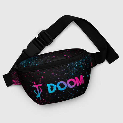 Поясная сумка Doom - neon gradient: надпись и символ / 3D-принт – фото 4