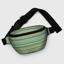 Поясная сумка Горизонтальные разноцветные полосы, цвет: 3D-принт — фото 2