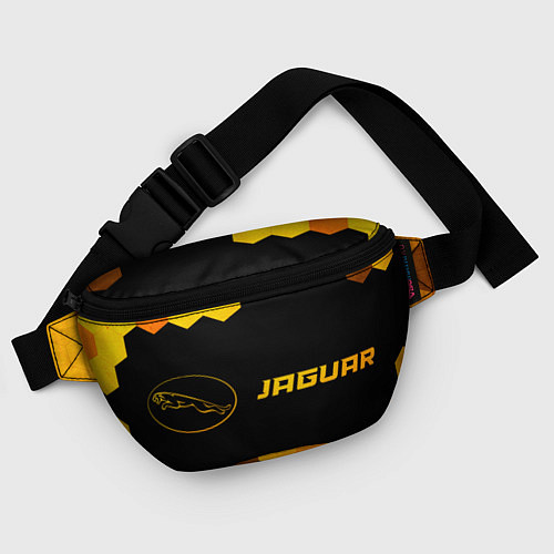 Поясная сумка Jaguar - gold gradient: надпись и символ / 3D-принт – фото 4