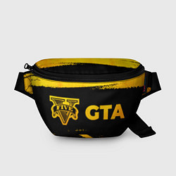 Поясная сумка GTA - gold gradient: надпись и символ, цвет: 3D-принт