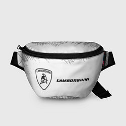 Поясная сумка Lamborghini speed на светлом фоне со следами шин:, цвет: 3D-принт