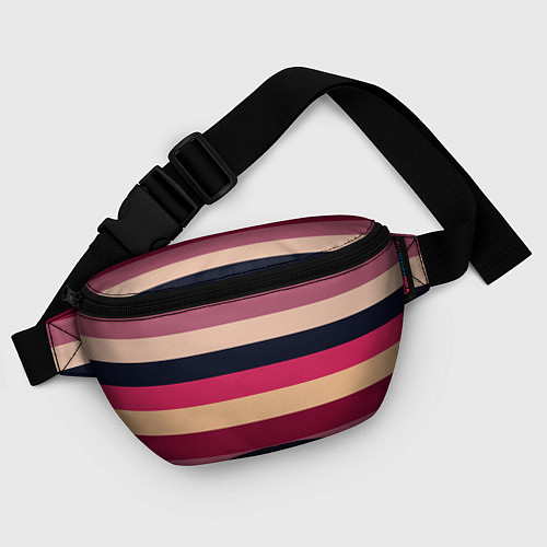 Поясная сумка Широкие полосы розовый / 3D-принт – фото 4