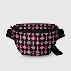 Поясная сумка Клеточка black pink, цвет: 3D-принт