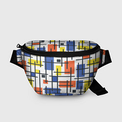 Поясная сумка Разноцветные прямоугольники, цвет: 3D-принт