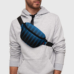 Поясная сумка Сине-черный градиент в полоску, цвет: 3D-принт — фото 2