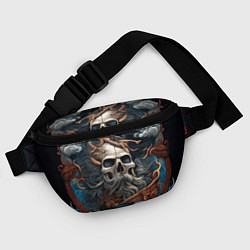 Поясная сумка Тату ирезуми черепа пирата на корабле в шторм, цвет: 3D-принт — фото 2