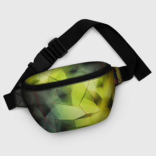 Поясная сумка Зеленая текстура объемная / 3D-принт – фото 4
