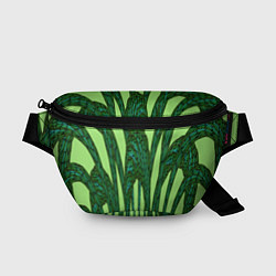 Поясная сумка Зеленый растительный мотив, цвет: 3D-принт