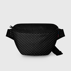 Поясная сумка Чёрный в белый горошек, цвет: 3D-принт