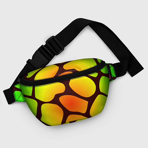 Поясная сумка Коричневая сеть с цветными пятнами / 3D-принт – фото 4