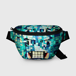 Поясная сумка Смайлик из бирюзовой мазайке, цвет: 3D-принт