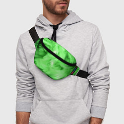Поясная сумка Зеленые абстрактные листья, цвет: 3D-принт — фото 2