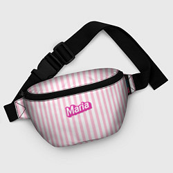 Поясная сумка Имя Мария в стиле Барби: розовая полоска, цвет: 3D-принт — фото 2