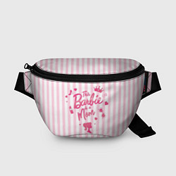 Поясная сумка Эта барби - мама: розово-белая полоска, цвет: 3D-принт