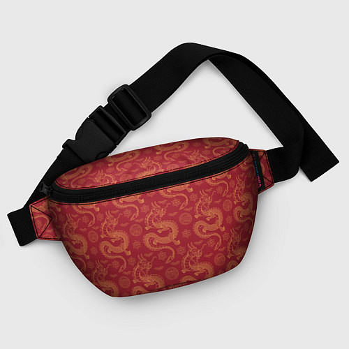 Поясная сумка Dragon red pattern / 3D-принт – фото 4