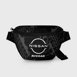 Поясная сумка Nissan speed на темном фоне со следами шин, цвет: 3D-принт