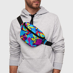 Поясная сумка Полигональная композиция - поп-арт - нейросеть, цвет: 3D-принт — фото 2
