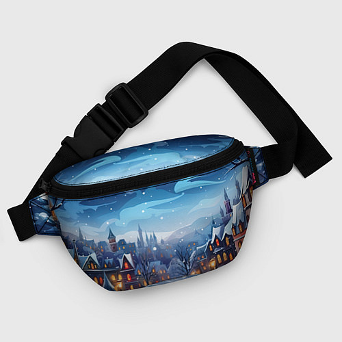 Поясная сумка Новогодний город / 3D-принт – фото 4