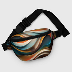 Поясная сумка Волнистая объёмная текстура - нейросеть, цвет: 3D-принт — фото 2