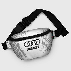 Поясная сумка Audi speed на светлом фоне со следами шин, цвет: 3D-принт — фото 2