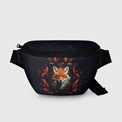 Поясная сумка Арт осенняя лиса, цвет: 3D-принт