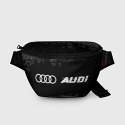 Поясная сумка Audi speed на темном фоне со следами шин по-горизо