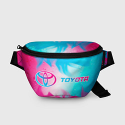 Поясная сумка Toyota neon gradient style по-горизонтали, цвет: 3D-принт