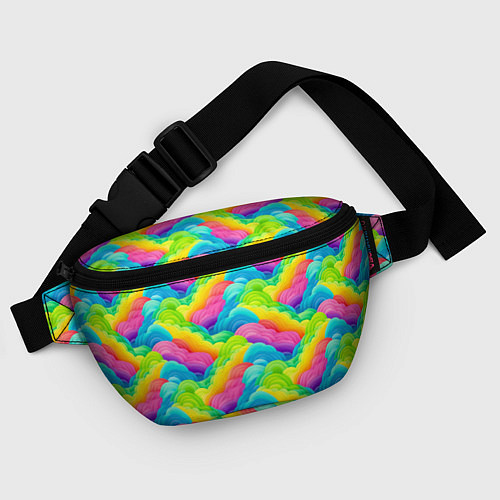 Поясная сумка Разноцветные облака из бумаги паттерн / 3D-принт – фото 4