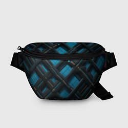 Поясная сумка Тёмно-синяя диагональная клетка, цвет: 3D-принт