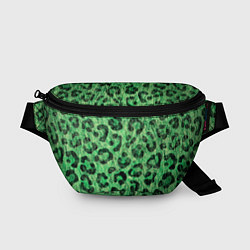 Поясная сумка Зелёный леопард паттерн