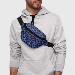 Поясная сумка Камуфляж синий - Виктор, цвет: 3D-принт — фото 2