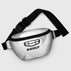 Поясная сумка Geely speed на светлом фоне со следами шин, цвет: 3D-принт — фото 2