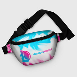 Поясная сумка League of Legends neon gradient style по-горизонта, цвет: 3D-принт — фото 2