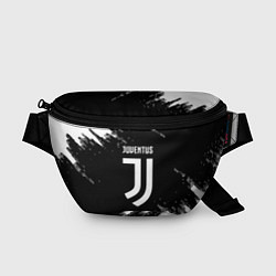 Поясная сумка Juventus спорт краски черно белый, цвет: 3D-принт