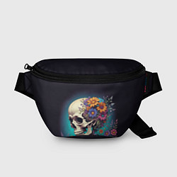 Поясная сумка Скелет с яркими цветами