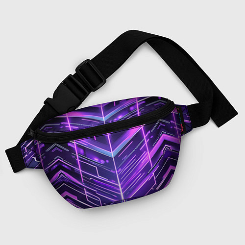 Поясная сумка Фиолетовые неон полосы киберпанк / 3D-принт – фото 4