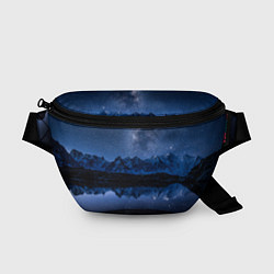 Поясная сумка Галактическая зимняя ночь в горах, цвет: 3D-принт