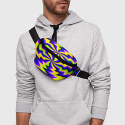 Поясная сумка Неоновая фрактальная абстракция, цвет: 3D-принт — фото 2