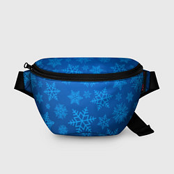 Поясная сумка Голубые снежинки