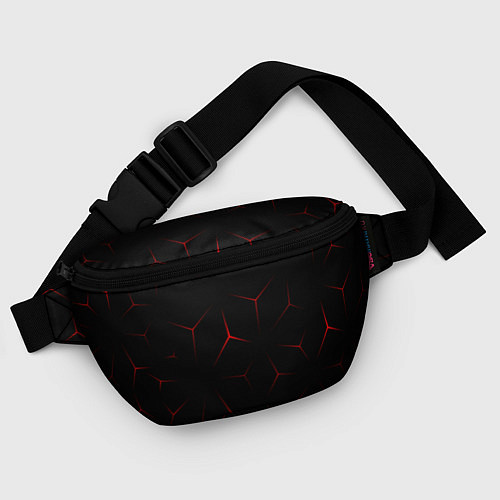 Поясная сумка Красный кибер узор / 3D-принт – фото 4