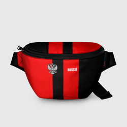 Поясная сумка Красный и черный - герб РФ, цвет: 3D-принт
