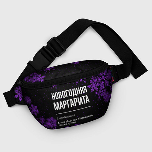 Поясная сумка Новогодняя Маргарита на темном фоне / 3D-принт – фото 4