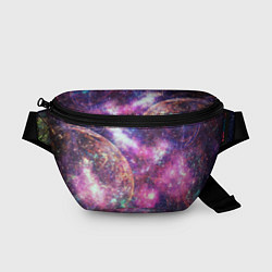 Поясная сумка Пурпурные космические туманности со звездами