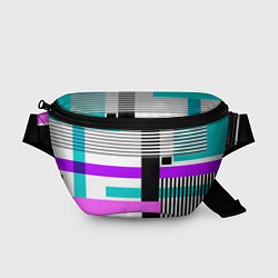 Поясная сумка Геометрический узор в стиле пэчворк, цвет: 3D-принт