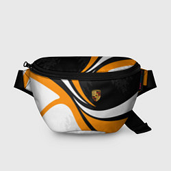 Поясная сумка Porsche - Оранжевая абстракция, цвет: 3D-принт