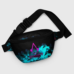 Поясная сумка Assassins Creed flame neon, цвет: 3D-принт — фото 2