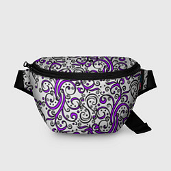 Поясная сумка Фиолетовые кружевные узоры