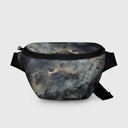Поясная сумка Темно-серый мрамор, цвет: 3D-принт