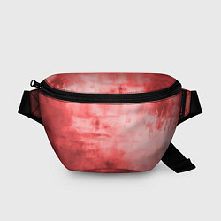 Поясная сумка Красный гранж, цвет: 3D-принт